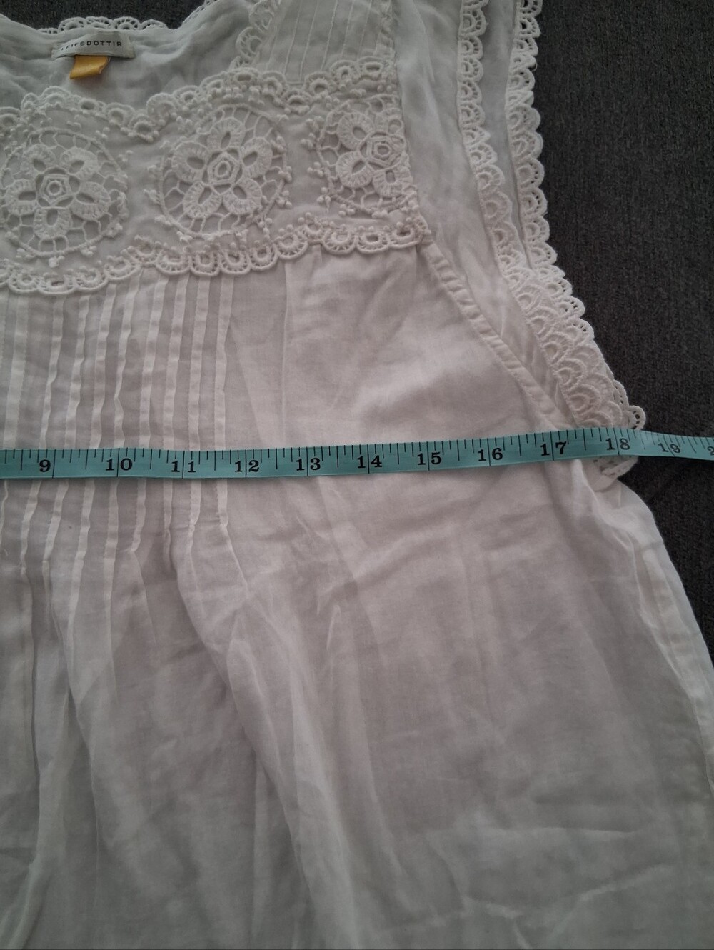 leifsdottir 100% White Lace-Trim Girls' Tank Top - Picture 4 of 8
